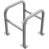 Anti-nudge hoop | for trees and posts | hot-dip galvanized | width: 600 mm, depth: 600 mm, height above ground: 650 mm | to be fixed by plugs